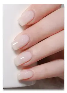 Glossy Cloudy French Nails on almond shape for 2026 minimalist trend